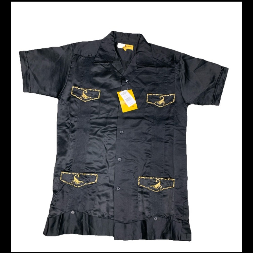 Stylish Black Shirt with Gold Details